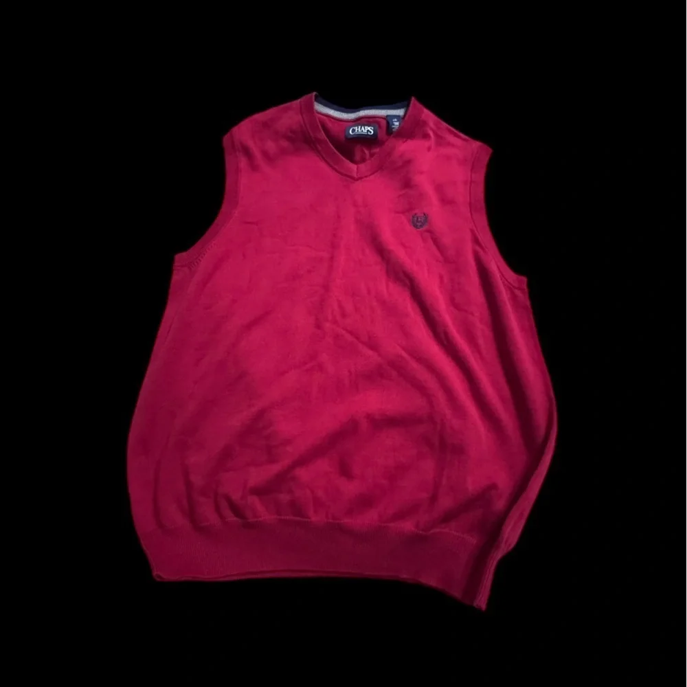 Chaps Deep Red V-Neck Sweater